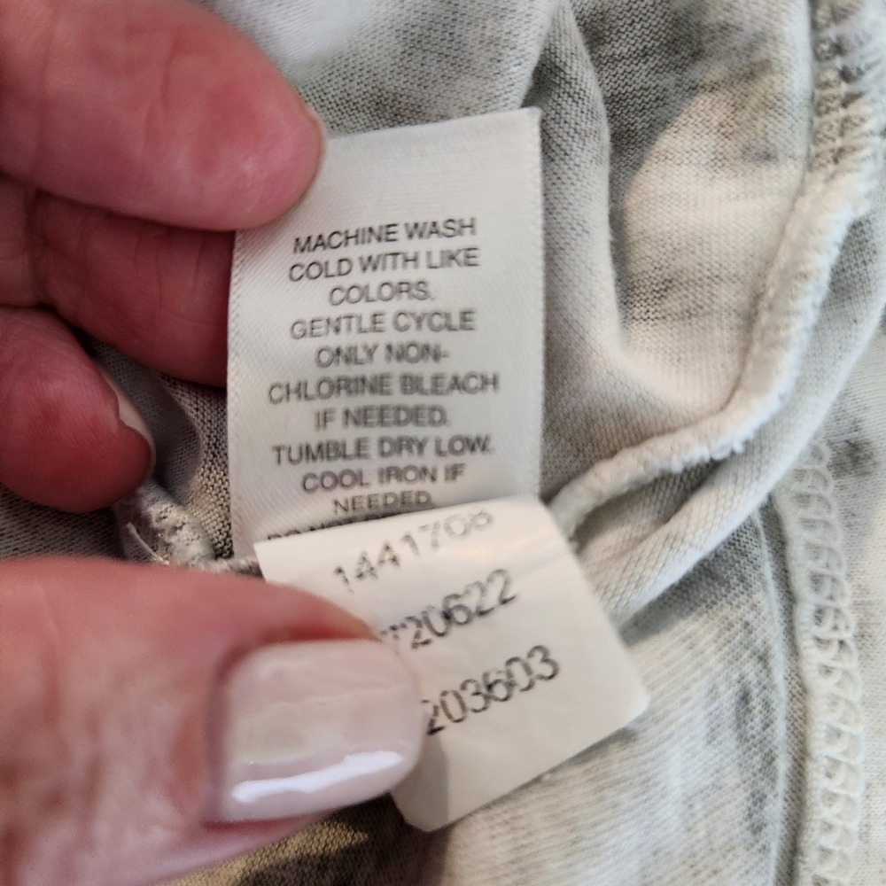 Pure Jill Print Elliptical Tee Grey Tan White Pima Cotton Tunic XL - Picture 7 of 7